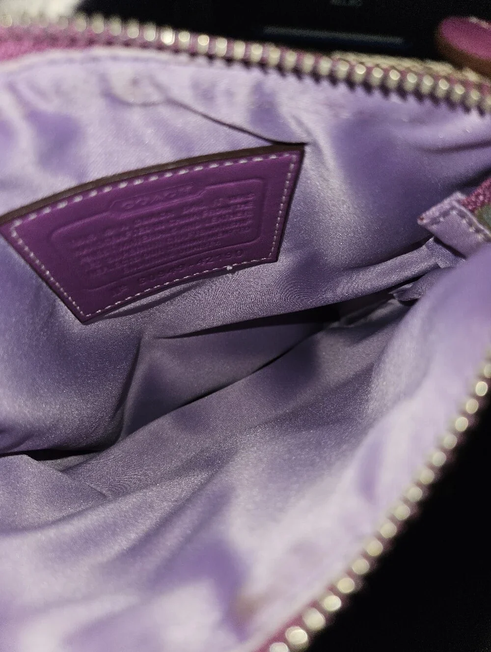 Vintage Y2K Coach Signature Canvas Swingpack Purple Crossbody Bag